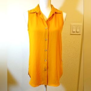 Rachel Zoe Canary Yellow Sleeveless Tunic, Sz XS